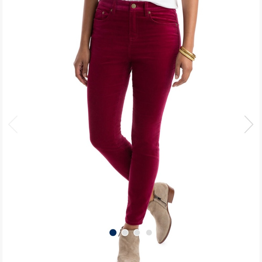 Vineyard Vines Velvet High Rise Pants